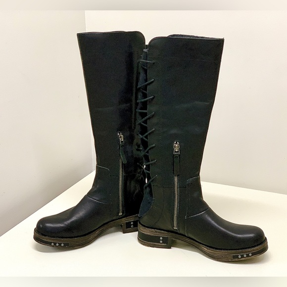 Women’s 7 Caterpillar NESS Black Heliotrope Side Zip Rear Lace Engineer Boots - Picture 9 of 16